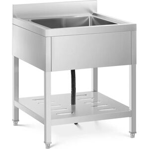 Royal Catering Lavello in acciaio inox per cucina professionale a una vasca - Acciaio inox - 50 x 50 x 25,5 cm RCSSS-70X70-S