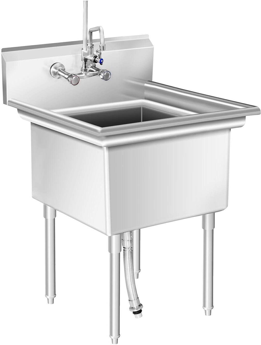 Royal Catering Lavello in acciaio inox industriale - 1 vasca – 75 x 75 x 111 cm RCHS-8 Royal Catering Lavello in acciaio inox industriale - 1 vasca – 75 x 75 x 111 cm RCHS-8