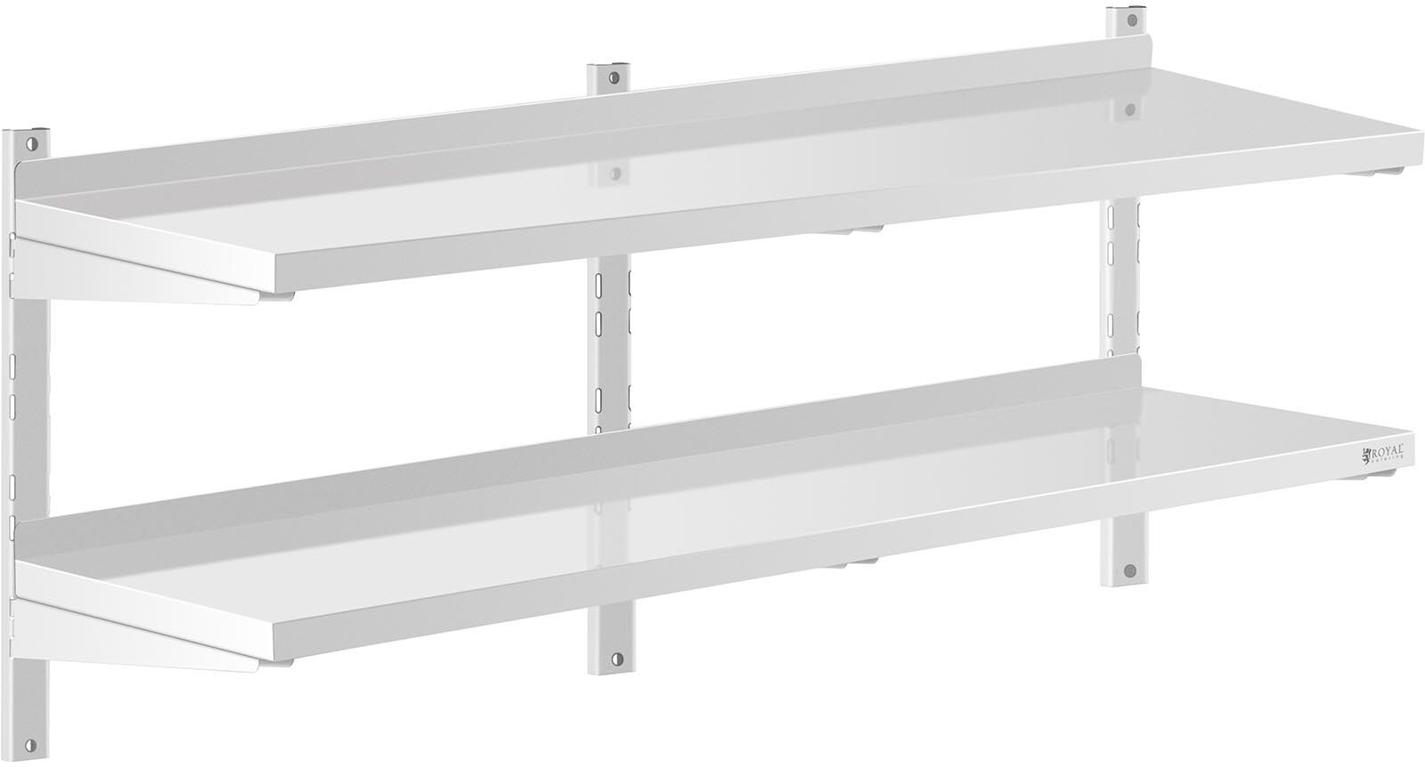 Royal Catering Mensole in acciaio inox - 2 ripiani - 40 x 140 cm RCWR-1400.4 Royal Catering Mensole in acciaio inox - 2 ripiani - 40 x 140 cm RCWR-1400.4