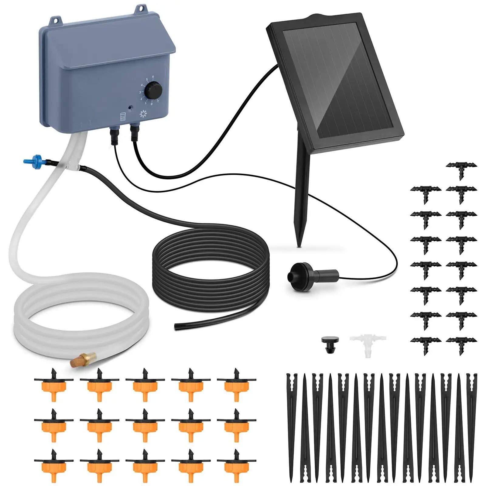 hillvert kit irrigazione solare - 0,7 w / 6 v - 1.200mah - 0,45 w - 600 ml/min ht-costigan-3600