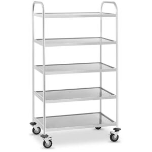 Royal Catering Carrello portavivande in acciaio inox - 5 ripiani - Fino a 250 kg RCSW-5.1