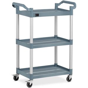 Royal Catering Carrello portavivande professionale in plastica - 3 ripiani - 63 x 40 cm - 90 kg - Grigio RC-PSTG3800