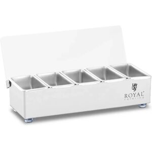 Royal Catering Contenitore portacondimenti - Acciaio inox - 5 x 0,4 L -  RCCBSP 5