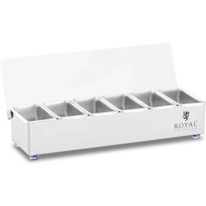 Royal Catering Contenitore portacondimenti - Acciaio inox - 6 x 0,4 L -  RCCBSP 6