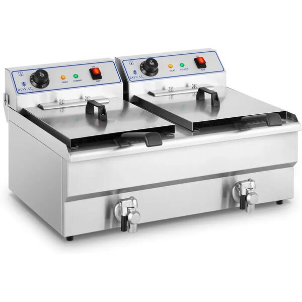 royal catering friggitrice elettrica - 2 x 16 litri - 400 v rcsf 16dth