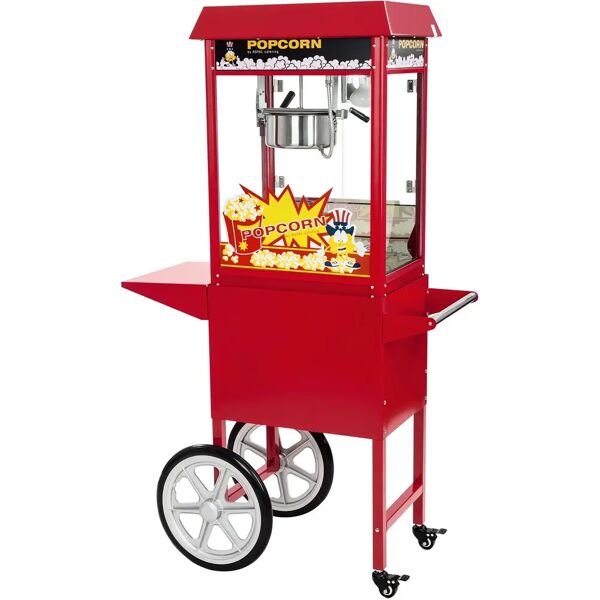 royal catering macchina per popcorn con carretto - rossa rcpw-16e