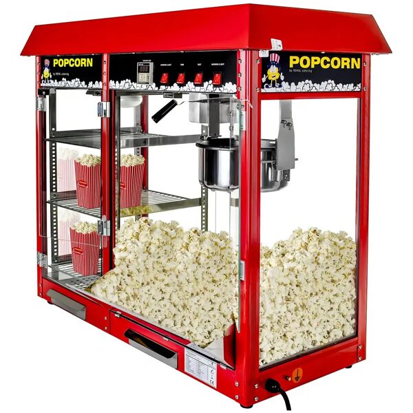 royal catering macchina per popcorn - vetrina riscaldata - rossa rcpc-16e