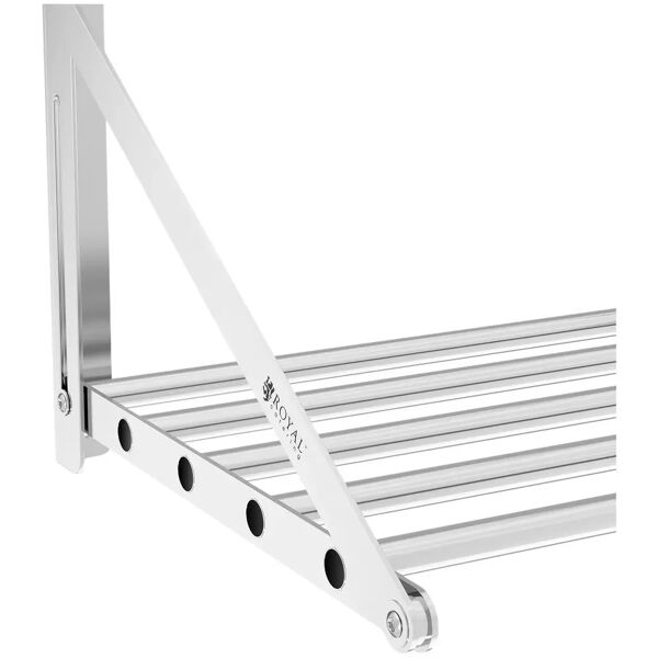 royal catering mensola pieghevole a muro in acciaio inox - design a barre - 120 x 45 cm - 40 kg rc-tfwh12045