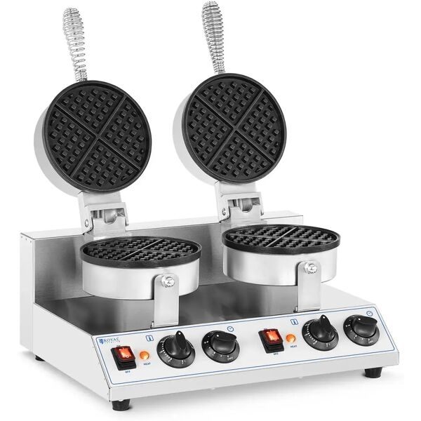 royal catering piastra per waffles doppia rotonda - 2,600 w rc-wmd01