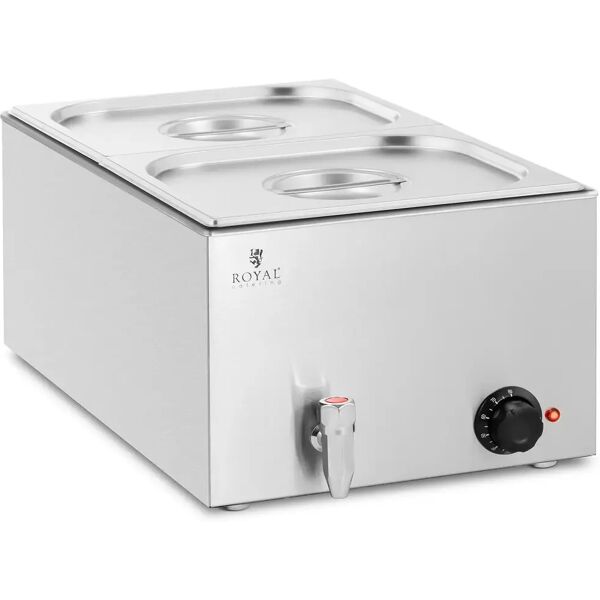 royal catering bagnomaria - 600 w - 2 gn 1/2 - rubinetto di scarico rcbm_gn1/2