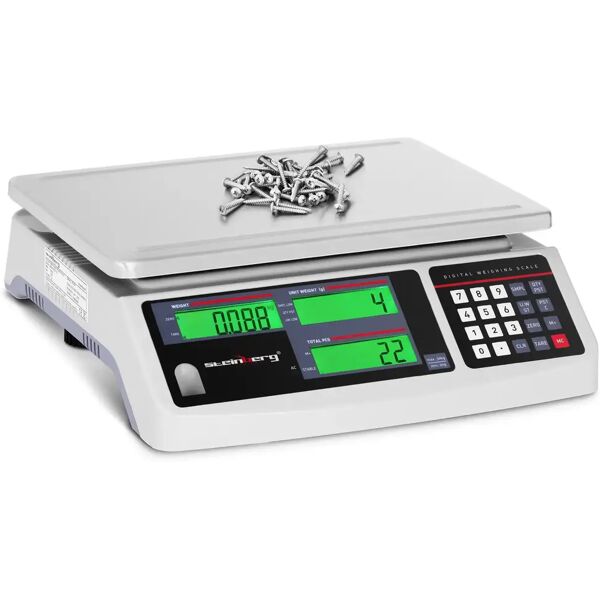 steinberg bilancia contapezzi - 30 kg / 1 g - 3 lcd - batteria 72 h sbs-pw-301cc