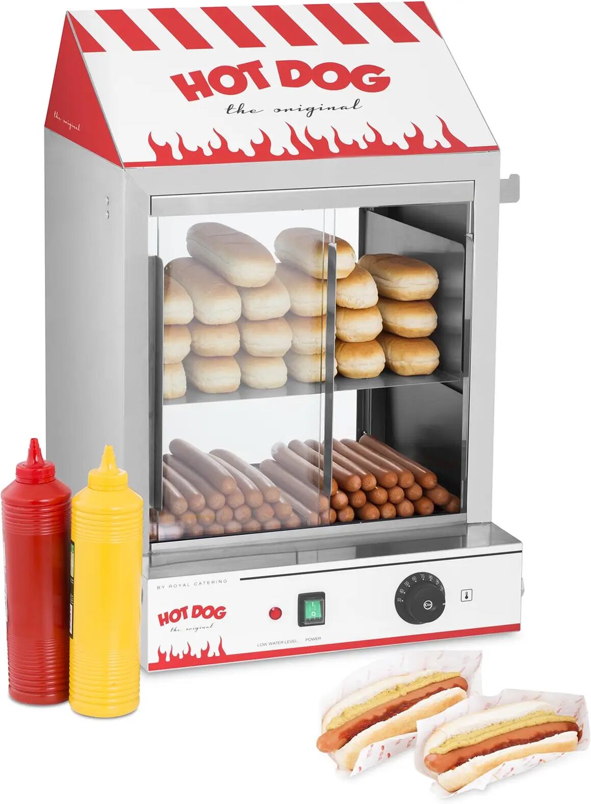 royal catering macchina per hot dog a vapore - 2.000 w rchw 2000