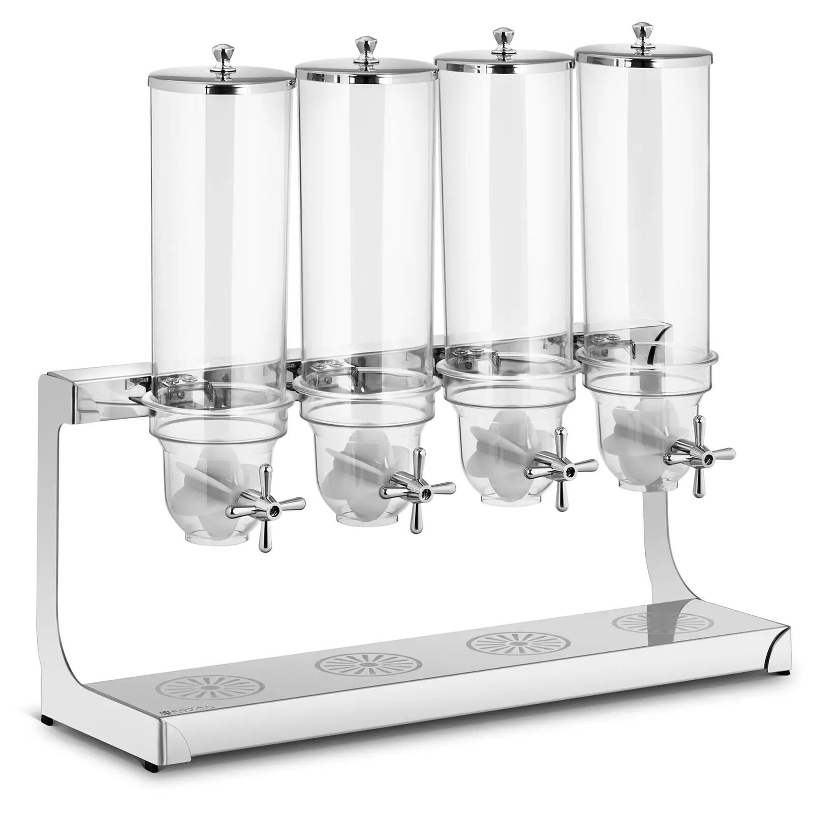 royal catering dispenser per cereali- 4 x 3,5 l - 4 contenitori rccs-3.5lss4