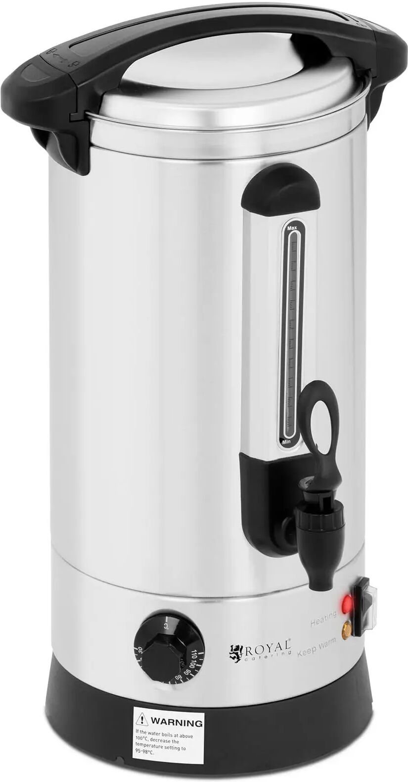 royal catering bollitore elettrico professionale 8,7 litri - 1.500 w - parete doppia rc-wbdw9