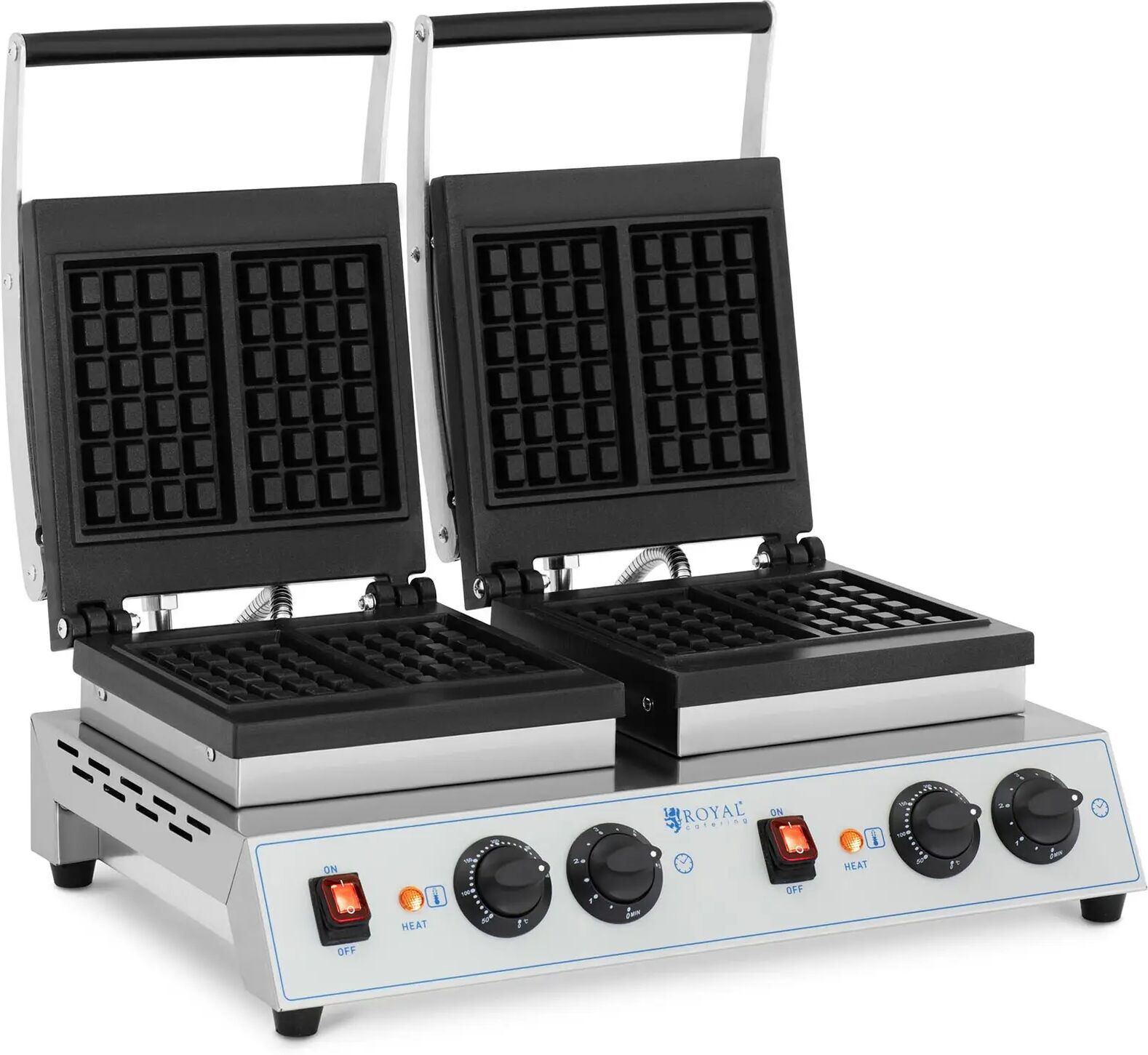 royal catering piastra per waffles belga doppia - 2 x 1,500 w rc-wmds01