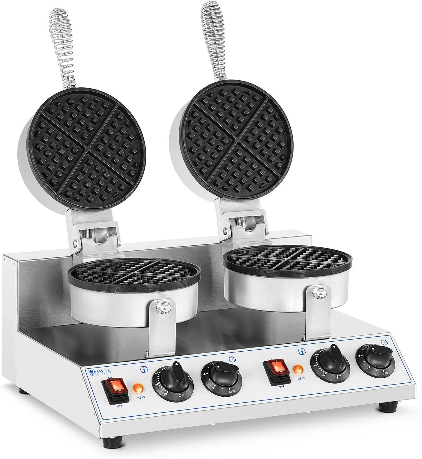 royal catering piastra per waffles doppia rotonda - 2,600 w rc-wmd01