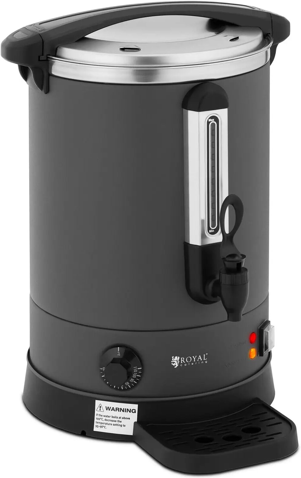 royal catering bollitore professionale - 13,5 litri - 2.500 w - con vaschetta di raccolta rc-wbdw14cg