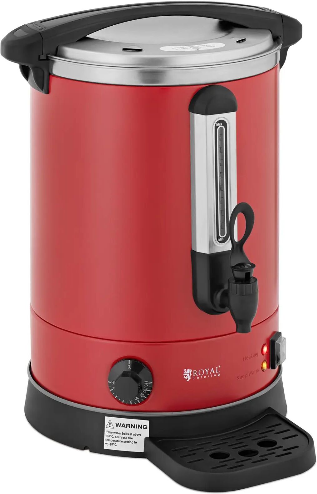 royal catering bollitore professionale - 13,5 litri - 2.500 w - rosso rc-wbdw14cr