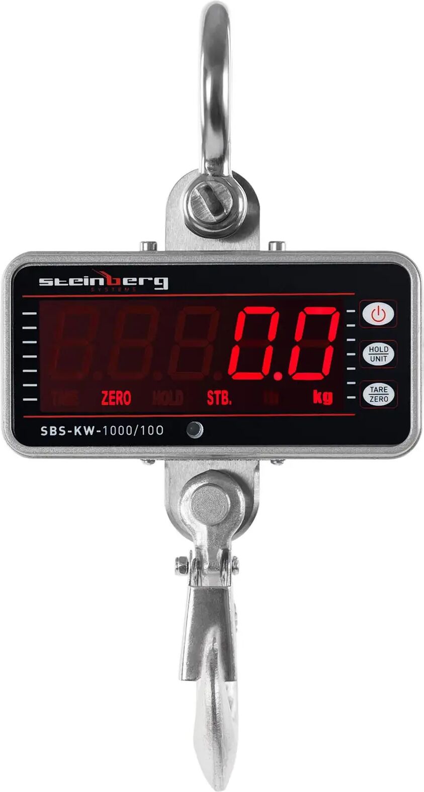 steinberg bilancia a gancio - 1.000 kg / 0,5 kg - led - alluminio pressofuso - telecomando e 6 batterie inclusi sbs-kw-1000/10o