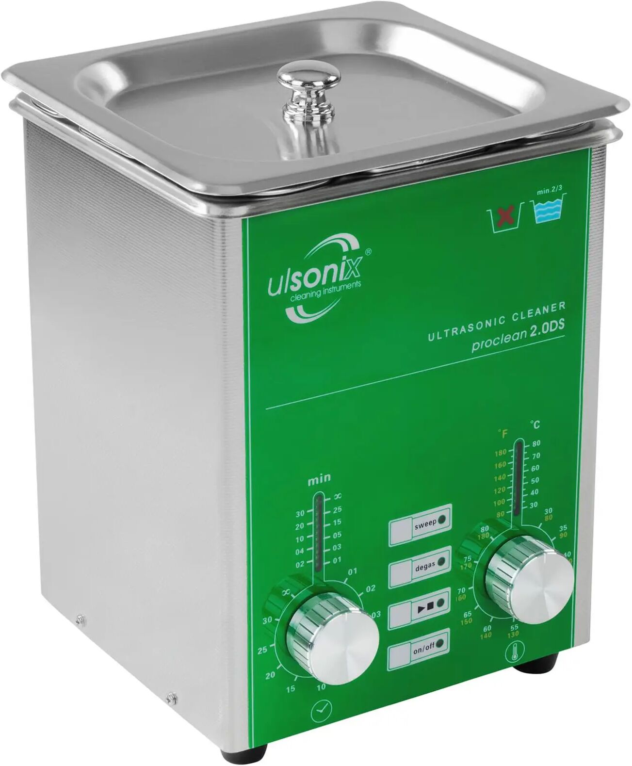 ulsonix lavatrice a ultrasuoni - 2 litri - scarico gas - sweep proclean 2.0ds