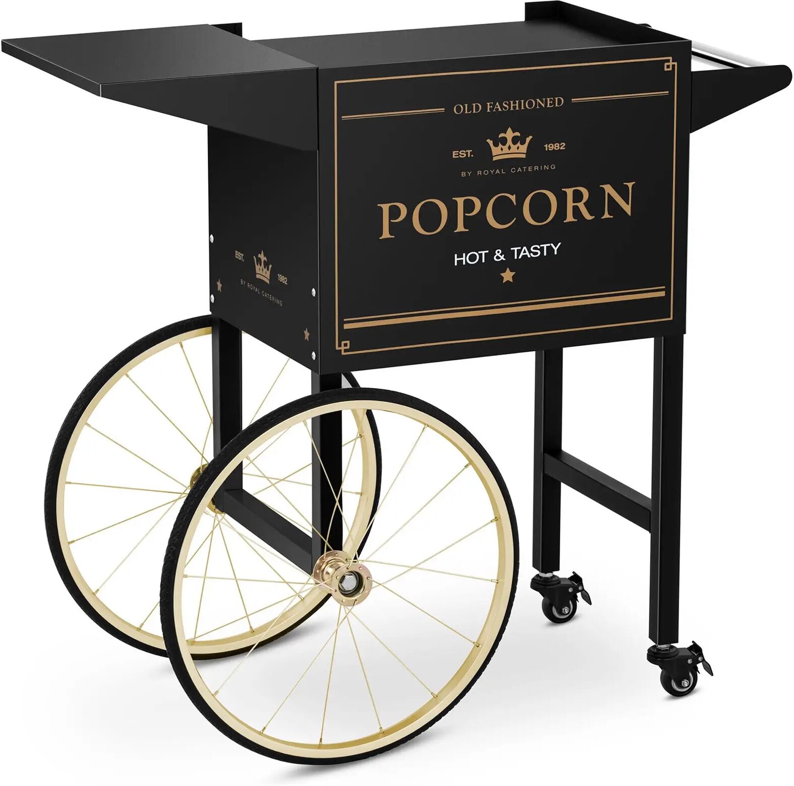 Royal Catering Carretto per macchina pop corn - Nero e oro RCPT-BGWG-1