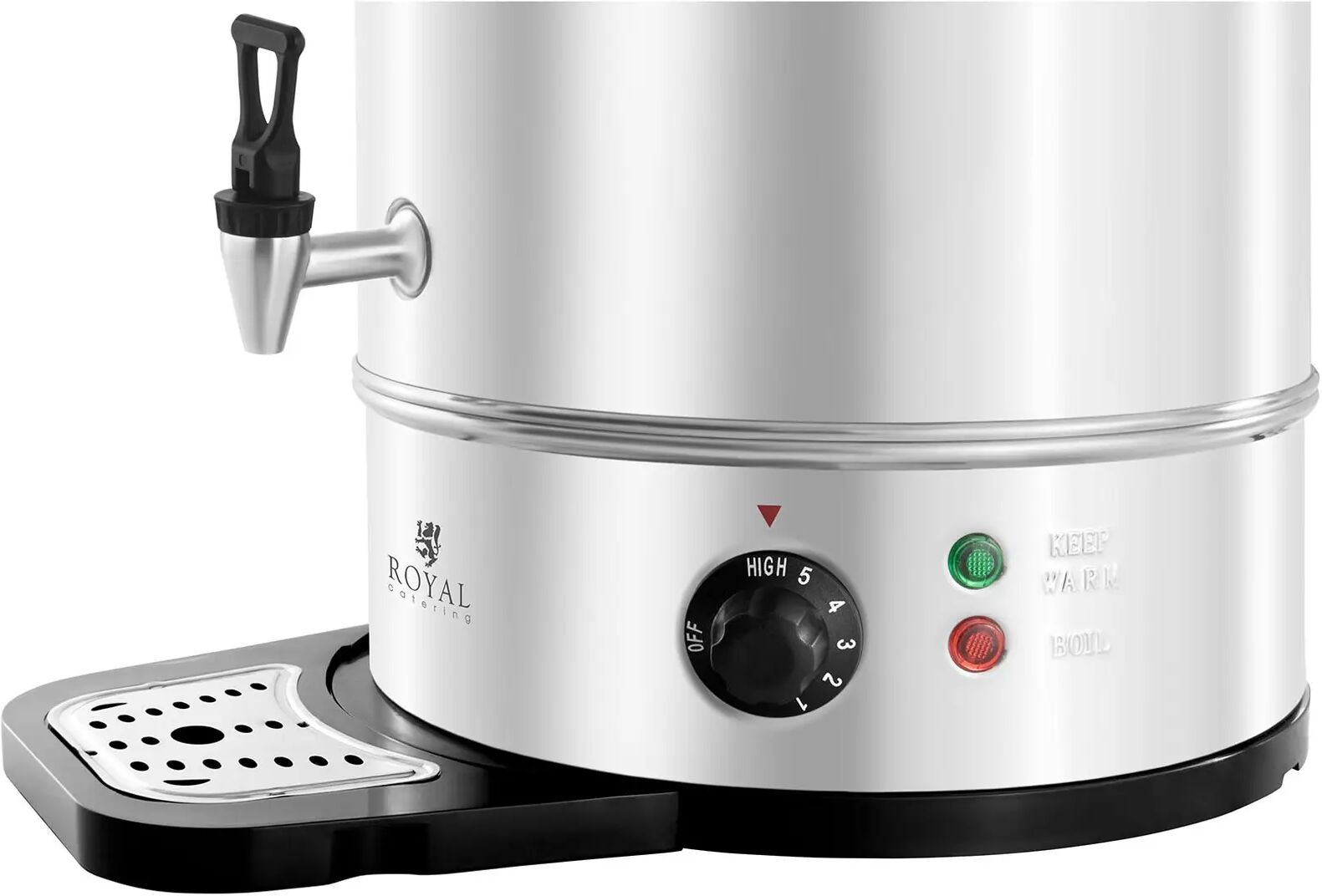 Royal Catering Bollitore Professionale – 30 Litri – 2500 W – Con vaschetta di raccolta RCWK 30A