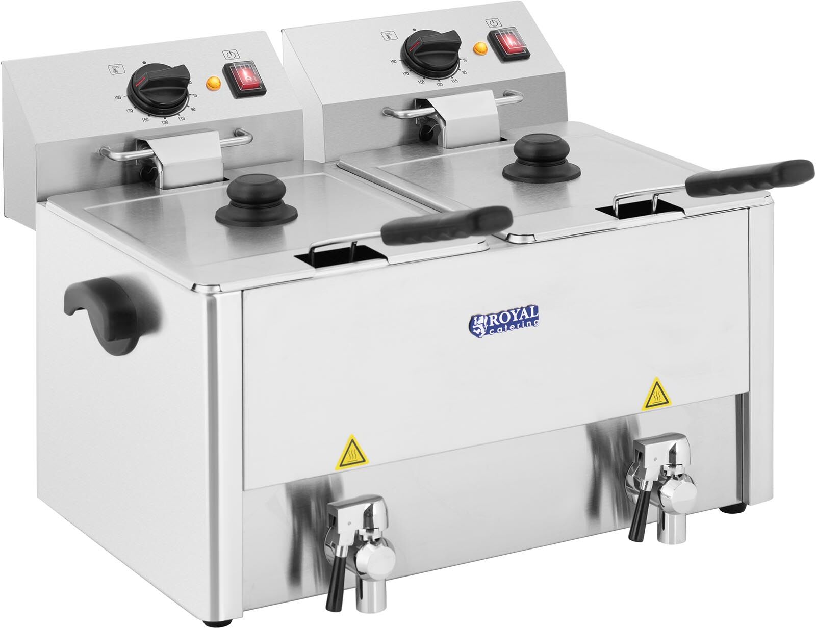 Royal Catering Friggitrice 2 vasche da 13 litri - Termostato EGO RCEF 13D-EGO Royal Catering Friggitrice 2 vasche da 13 litri - Termostato EGO RCEF 13D-EGO
