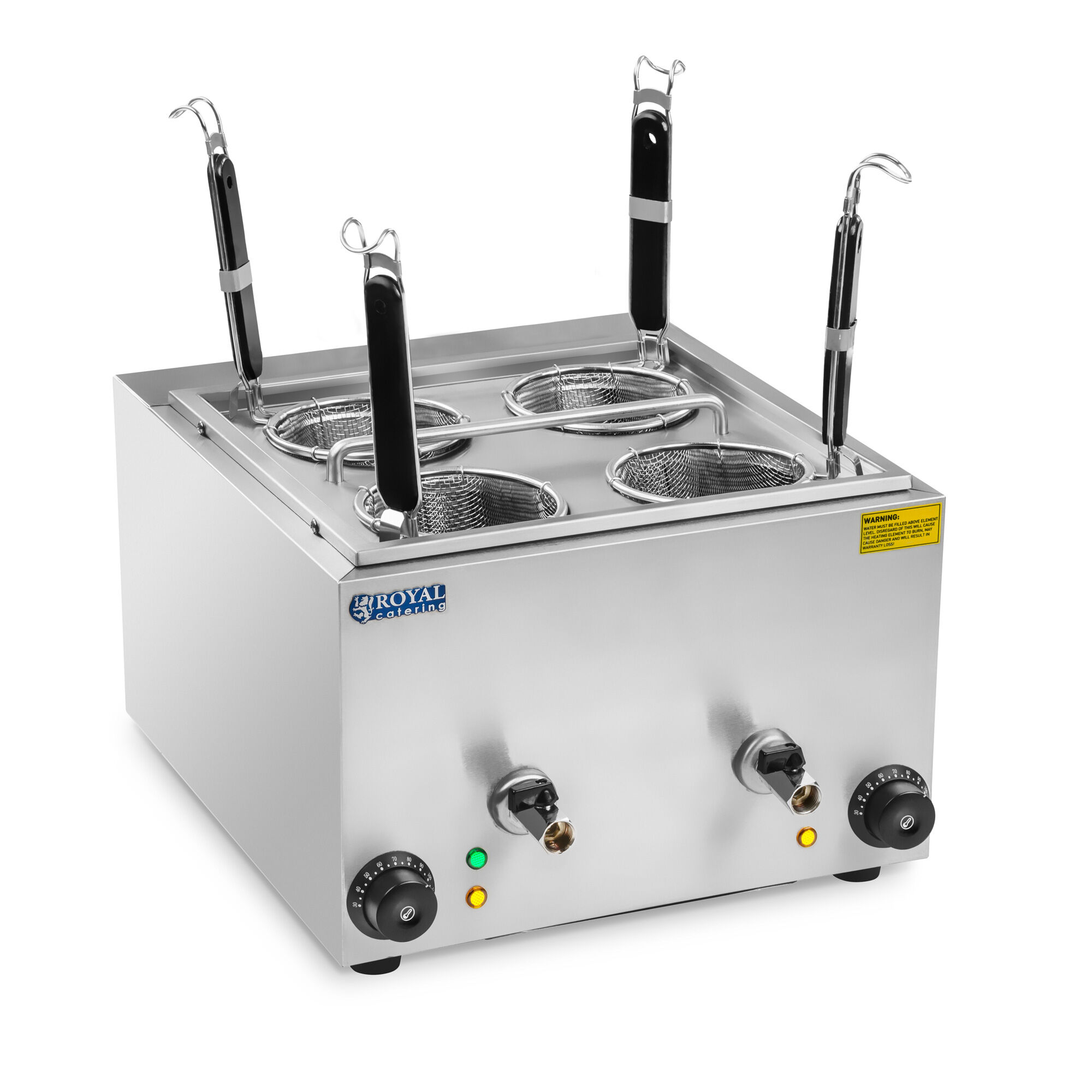 Royal Catering Cuocipasta elettrico con 4 Cestelli RCNK-4