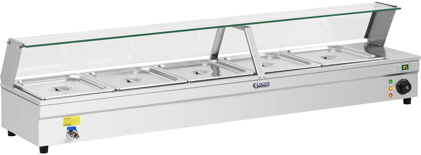 Royal Catering Scaldavivande - 5 x GN - 1/2 - Rubinetto di scarico RCBM-5 Royal Catering Scaldavivande - 5 x GN - 1/2 - Rubinetto di scarico RCBM-5