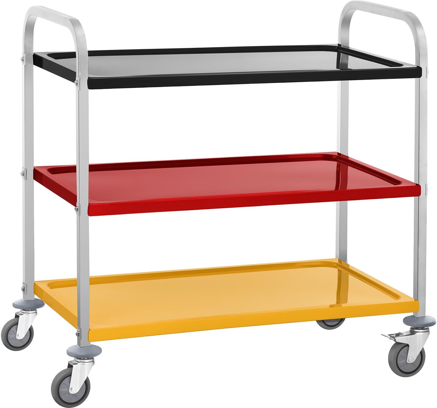 Royal Catering Carrello di servizio con 3 ripiani antiscivolo - fino a 150 kg - colorato RCSW 3C Royal Catering Carrello di servizio con 3 ripiani antiscivolo - fino a 150 kg - colorato RCSW 3C