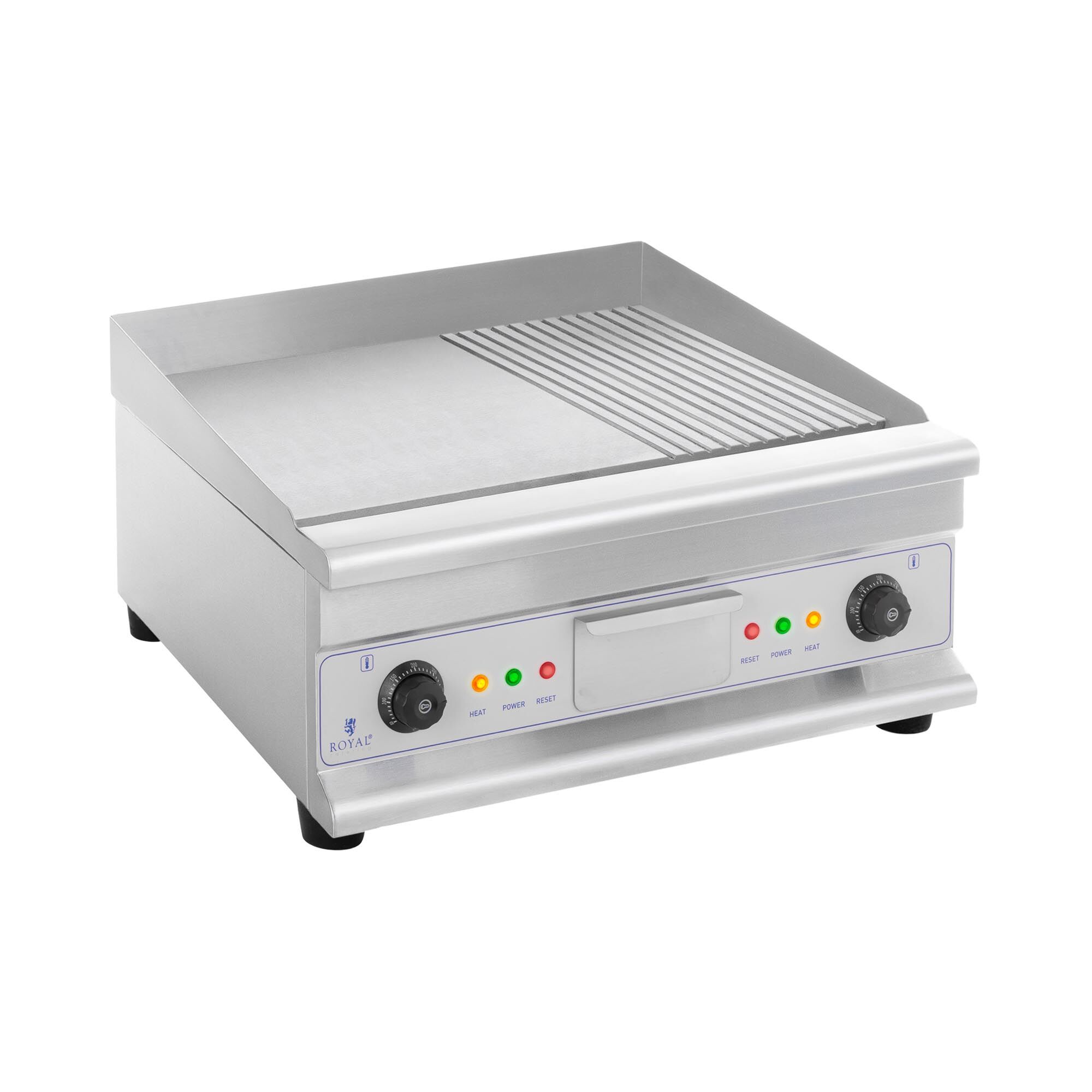 Royal Catering Fry top elettrico - doppio - 60 cm - liscio e scanalato - 6.400 W RCG-60GB