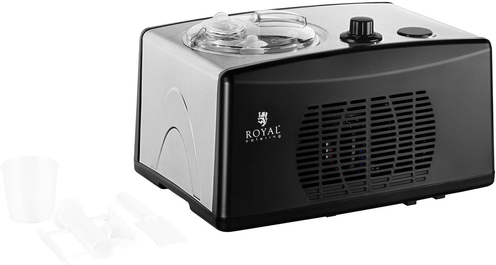 Royal Catering Gelatiera autorefrigerante professionale - 1,5 l - Compressore da 130 W e mantecatore per gelato e frozen yogurt RC-CICM15 Royal Catering Gelatiera autorefrigerante professionale - 1,5 l - Compressore da 130 W e mantecatore per gelato e frozen yogurt RC-CICM15