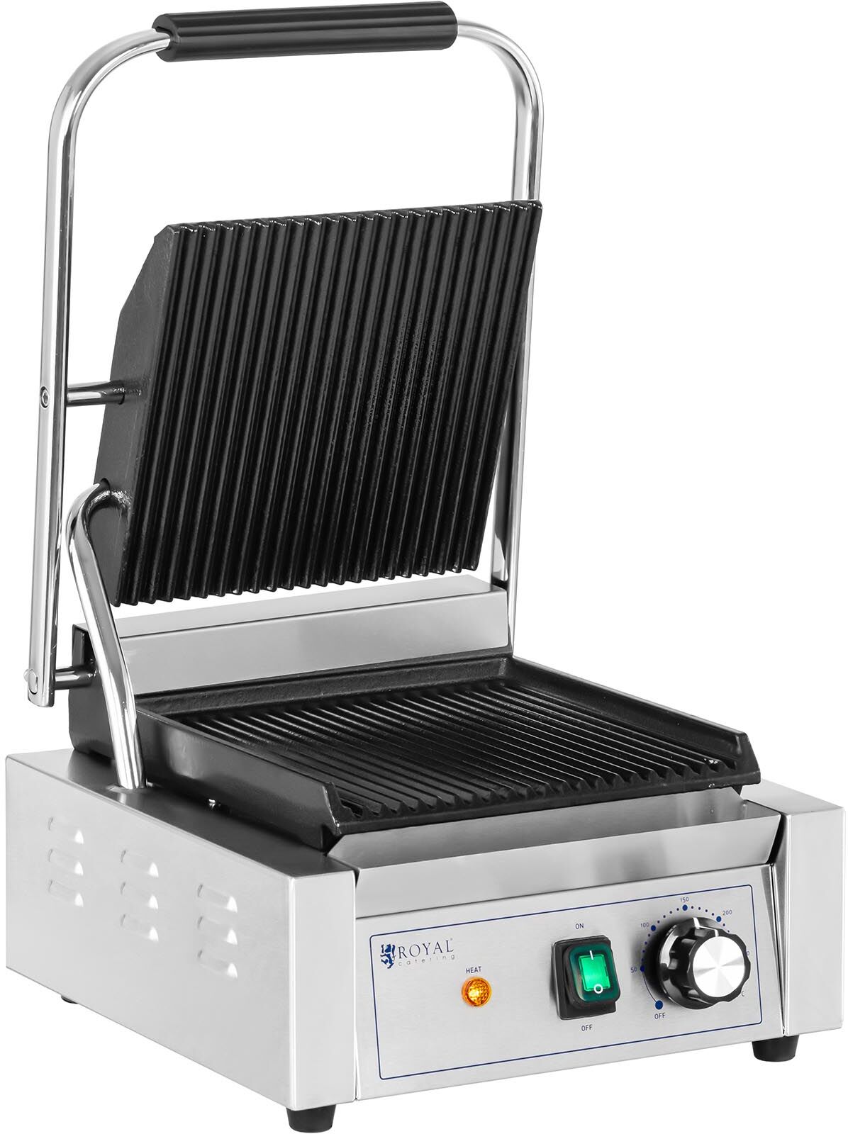 Royal Catering Piastra per panini, toast e bistecchiera elettrica - 1800 W - Rigata RCPKG-1800-R Royal Catering Piastra per panini, toast e bistecchiera elettrica - 1800 W - Rigata RCPKG-1800-R