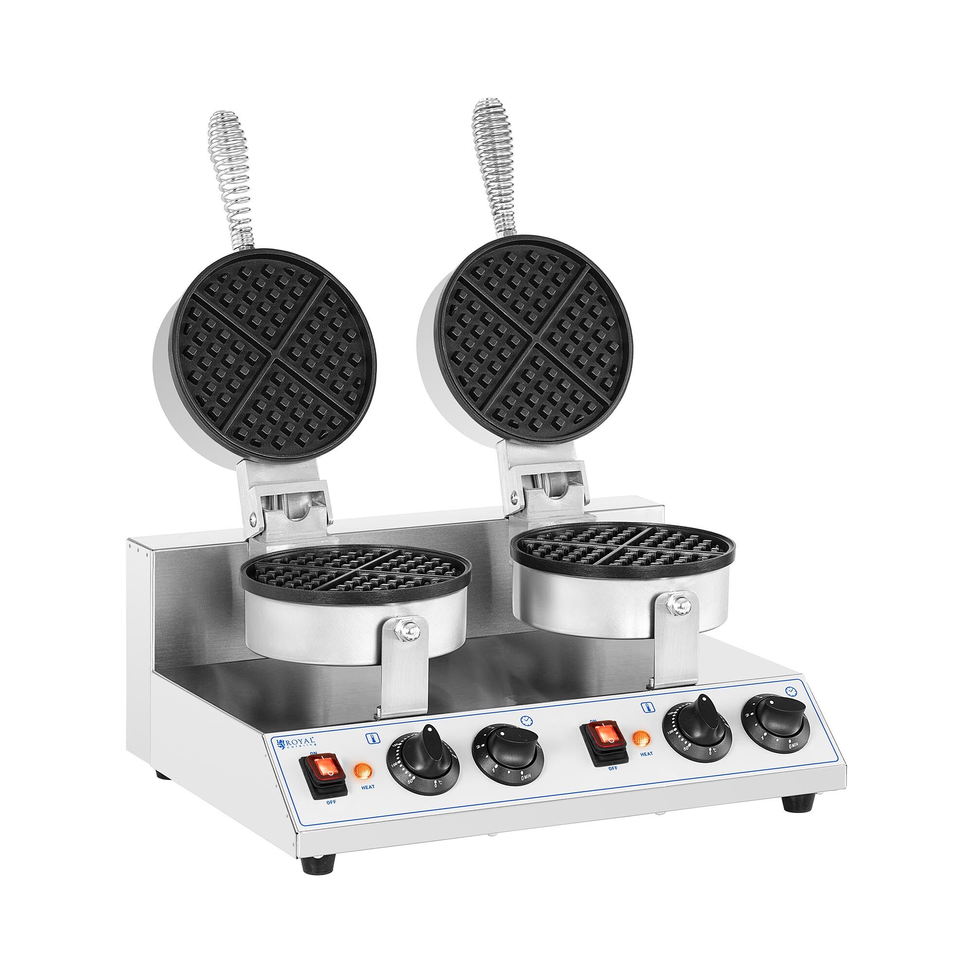 Royal Catering Piastra per waffles doppia rotonda - 2.600 W RC-WMD01