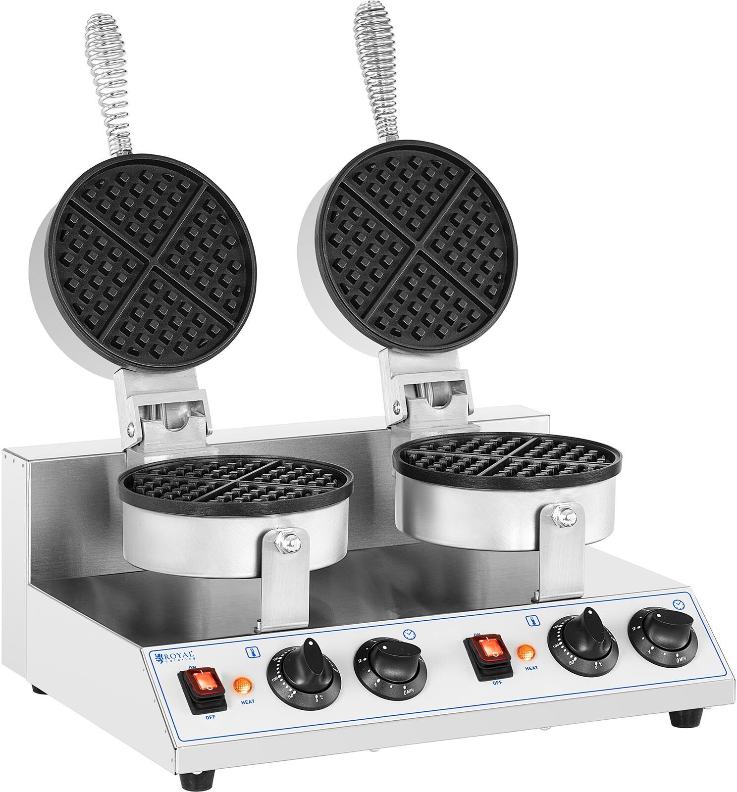 Royal Catering Piastra per waffles doppia rotonda - 2.600 W RC-WMD01 Royal Catering Piastra per waffles doppia rotonda - 2.600 W RC-WMD01