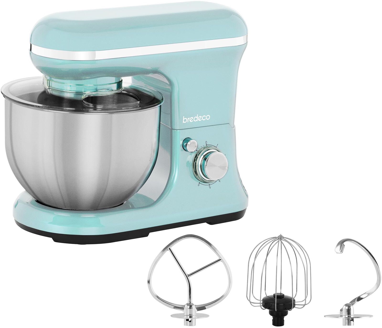 bredeco Robot da cucina - 1.200 W - 5 L - Con planetaria, frusta, gancio e foglia impastatrice - Blu BCPM-1200LBB bredeco Robot da cucina - 1.200 W - 5 L - Con planetaria, frusta, gancio e foglia impastatrice - Blu BCPM-1200LBB