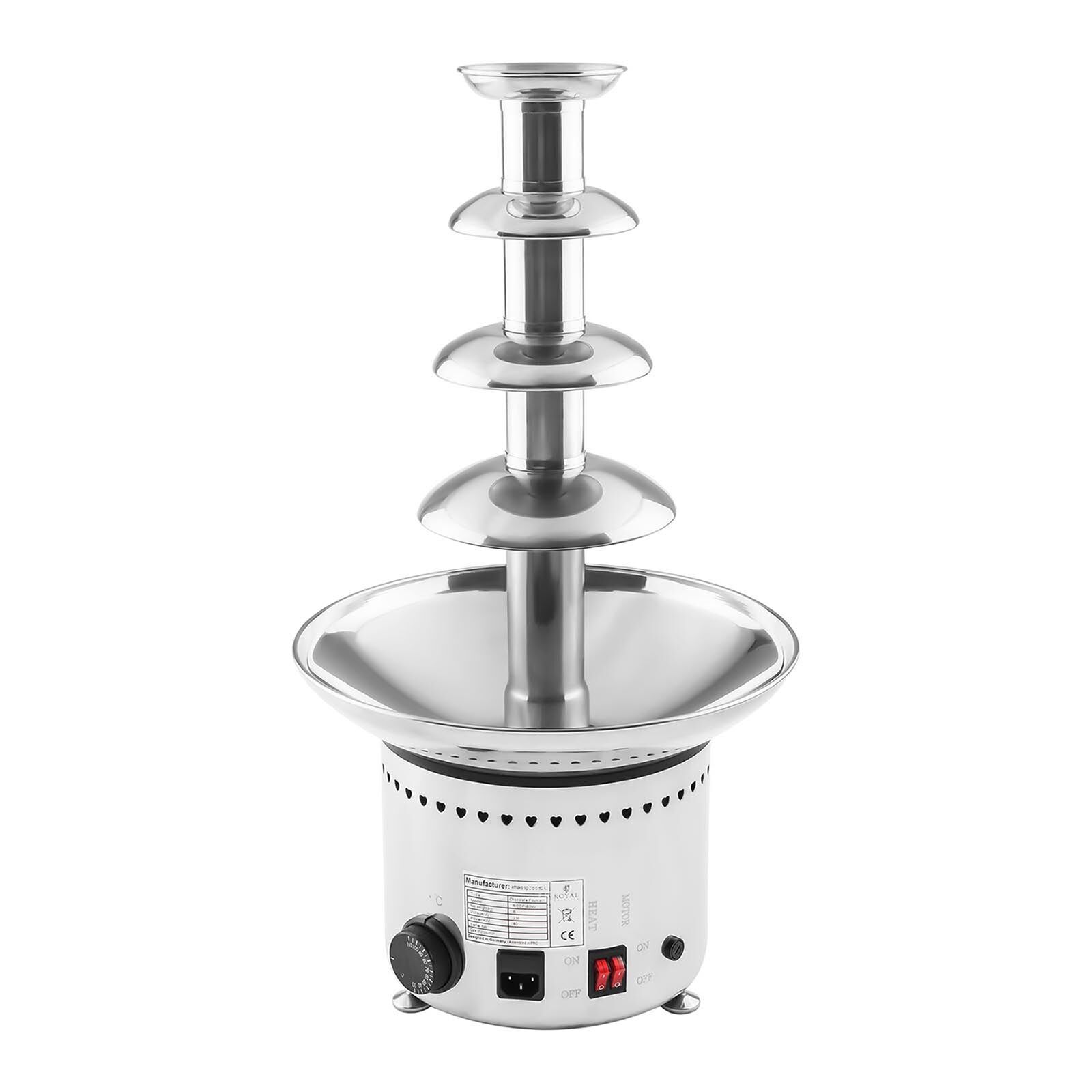 Royal Catering Set fontana di cioccolato professionale e base luminosa- 4 livelli - 6 kg RCCF-SET1 Royal Catering Set fontana di cioccolato professionale e base luminosa- 4 livelli - 6 kg RCCF-SET1