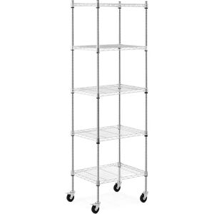 Royal Catering Scaffale metallico - 60 x 45 x 190 cm - 50 kg - 4 ruote -  RCMR-1800P50