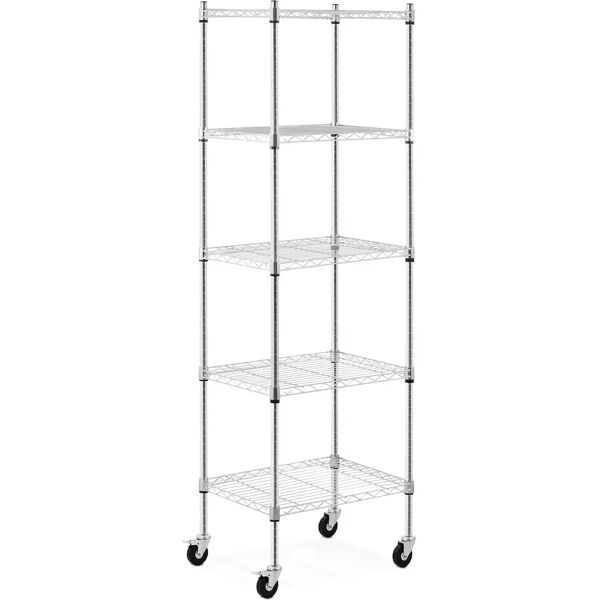 royal catering scaffale metallico - 60 x 45 x 190 cm - 50 kg - 4 ruote -  rcmr-1800p50