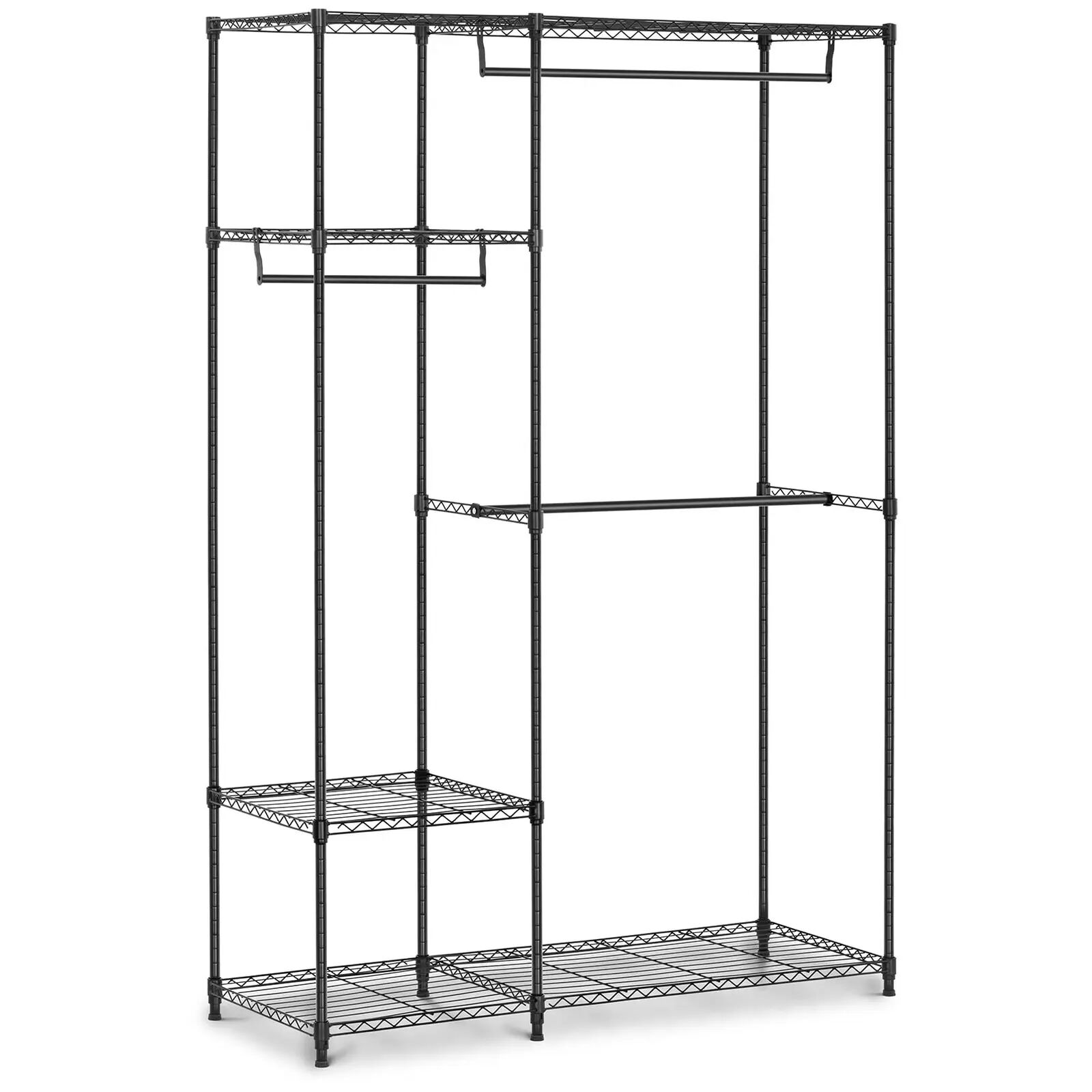 Royal Catering Stand appendiabiti in filo metallico - 120 x 45 x 179,5 cm - 270 kg - nero RCMR-1800P19H