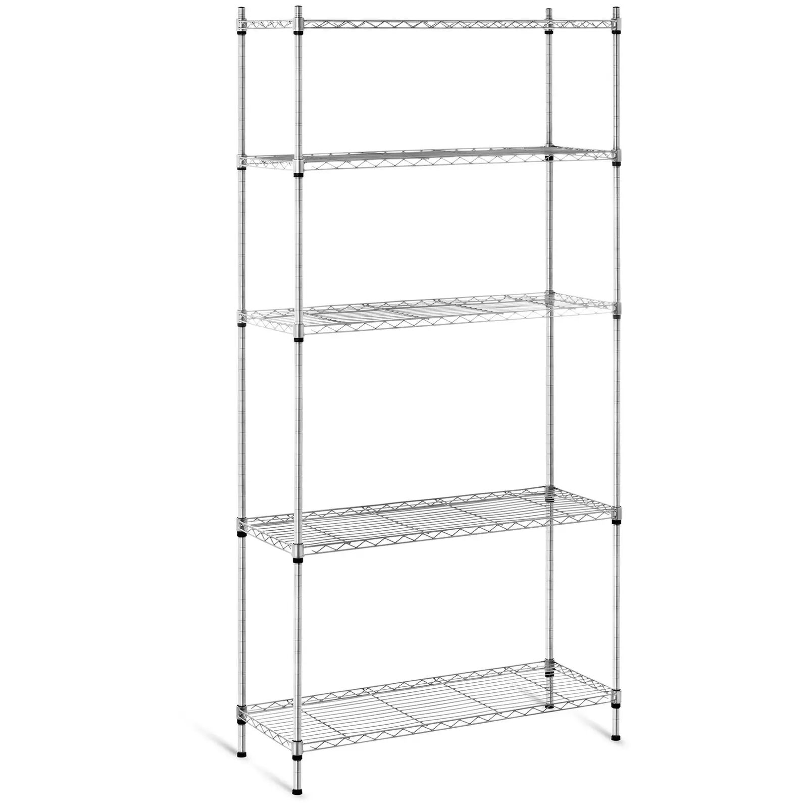 Royal Catering Scaffale metallico componibile - 35 x 90 x 180 cm - 150 kg - grigio RCMR-1800P19C