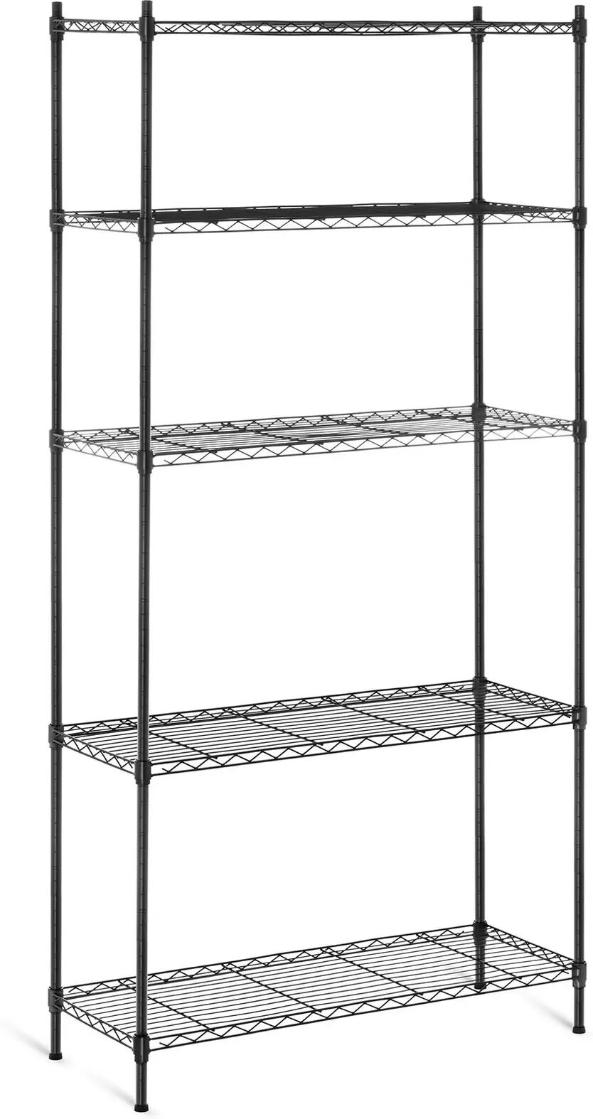 Royal Catering Scaffale metallico componibile - 35 x 90 x 180 cm - 150 kg - Nero RCMR-1800P19B