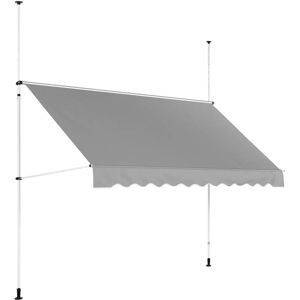 Uniprodo Tenda da sole a morsetto - 2 - 3,1 m - 300 x 120 cm - Resistente ai raggi UV - Grigio antracite, bianco UNI_SA_02