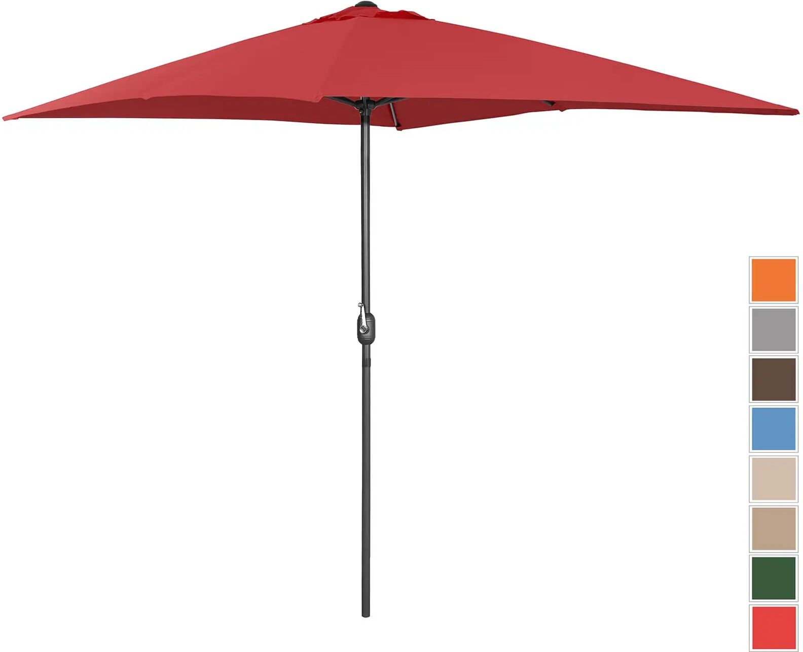 Uniprodo Ombrellone palo centrale grande - Bordeaux - Rettangolare - 200 x 300 cm UNI_UMBRELLA_SQ2030BO_N