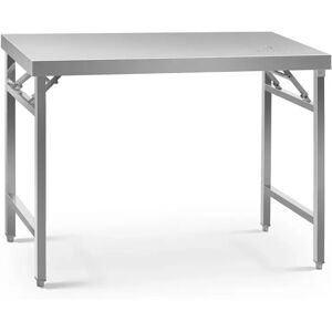 Royal Catering Tavolo acciaio pieghevole - 70 x 120 cm - 215 kg di carico RCAT-120/70KE