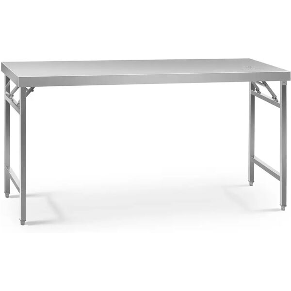 royal catering tavolo acciaio pieghevole - 60 x 180 cm - 230 kg di carico rcat-180/60k