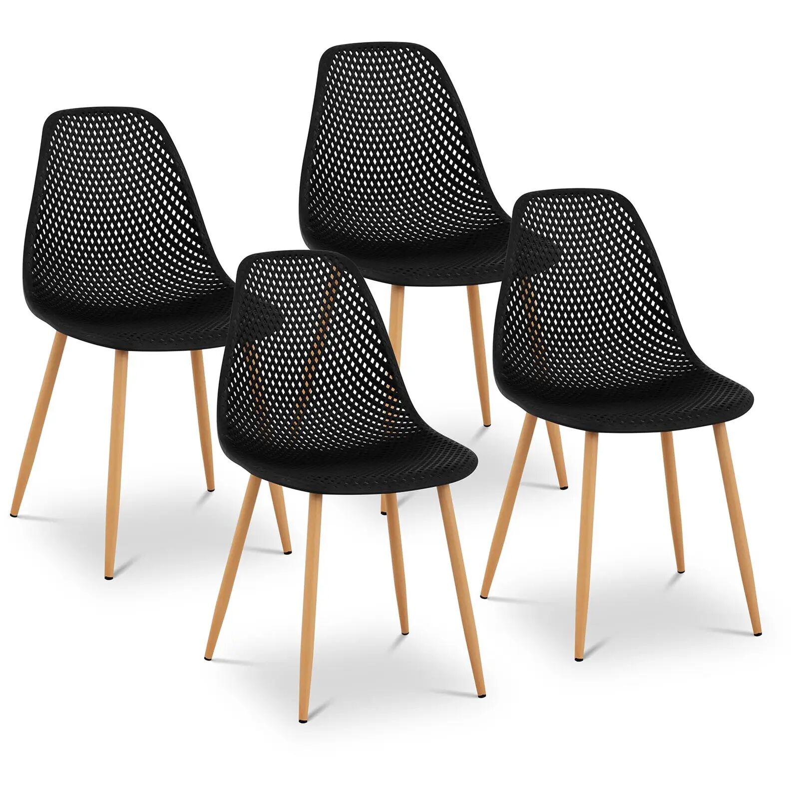 Fromm & Starck Sedie in polipropilene - Set da 4 - Fino a 150 kg - Seduta 40 x 46 cm - Nero STAR_SEAT_05