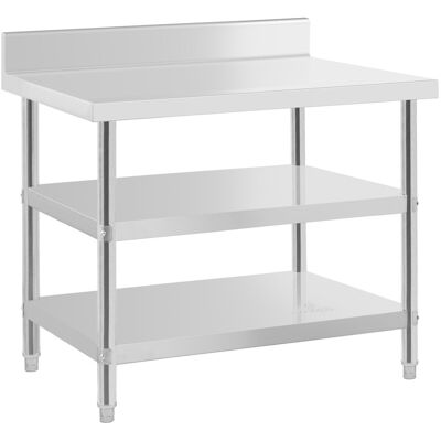 Royal Catering Tavolo in acciaio - ECO - 100 x 70 cm - 500 kg - Ripiano intermedio - RCAT-100/70-SPS3SH Royal Catering Tavolo in acciaio - ECO - 100 x 70 cm - 500 kg - Ripiano intermedio - RCAT-100/70-SPS3SH