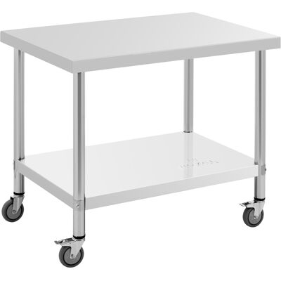 Royal Catering Tavolo inox con ruote - PREMIUM - 70 x 100 cm - 155 kg - RCAT-100/70-W Royal Catering Tavolo inox con ruote - PREMIUM - 70 x 100 cm - 155 kg - RCAT-100/70-W
