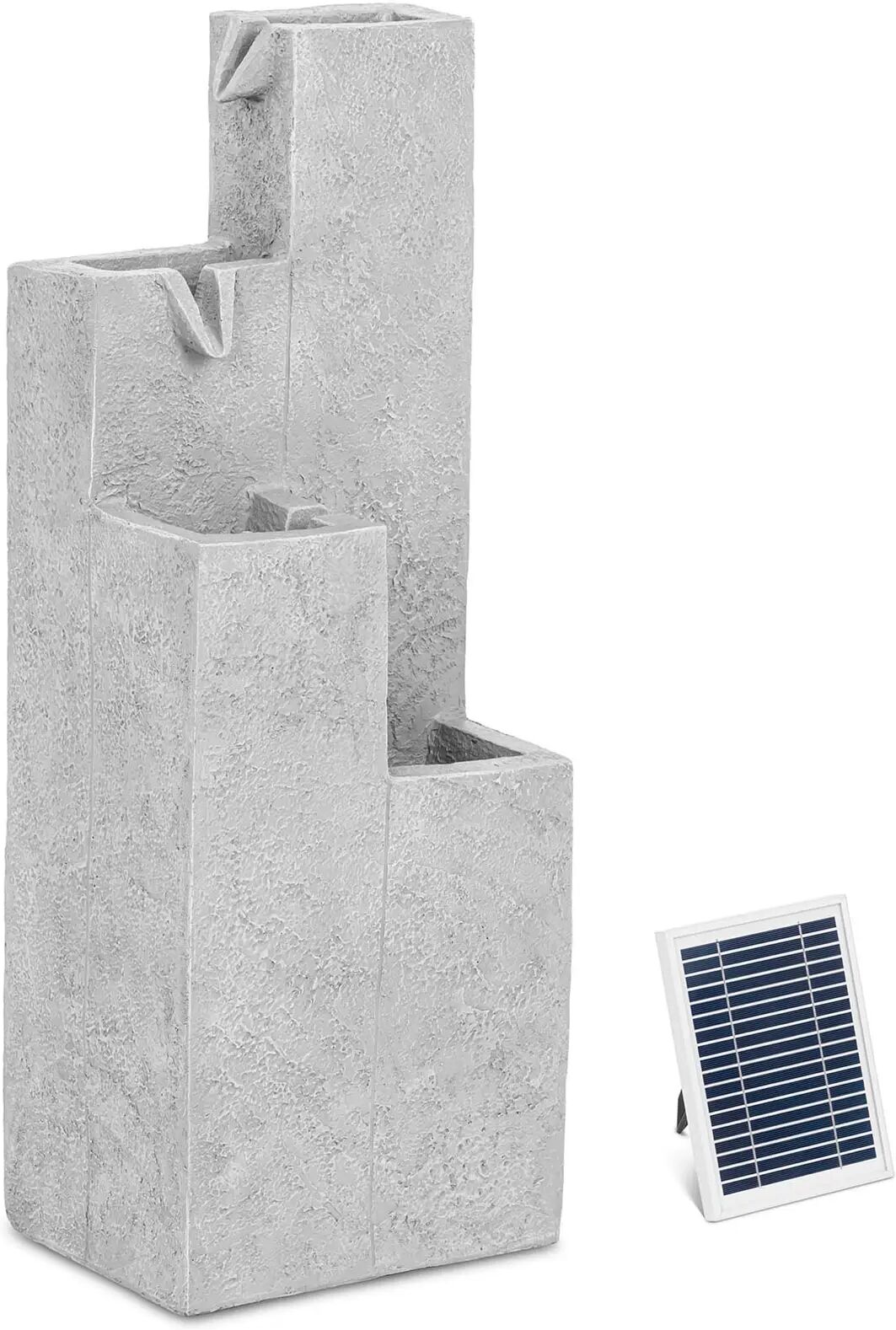 hillvert fontana solare da giardino - 4 colonne - illuminazione a led ht-sf-112